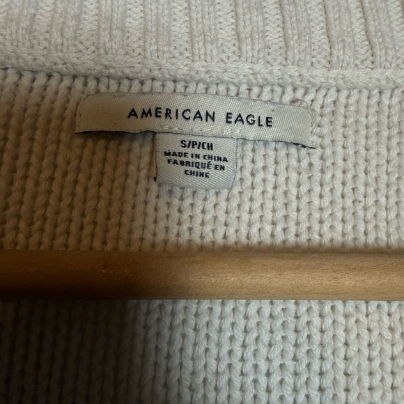 American Eagle Outfitters Patchwork Crochet Sweater - Cream, Navy, Rust - Picture 4 of 4